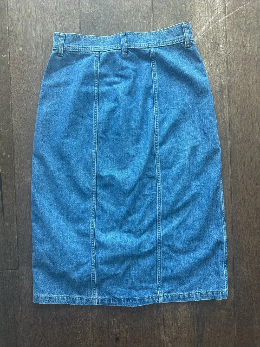 Point Sur J. Crew Blue Button-Front Denim Pencil Skirt